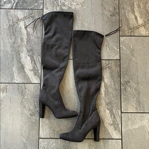 🩶  NWOT Sam Edelman Kent Over The Knee Grey Microsuede Boot Size 8.5